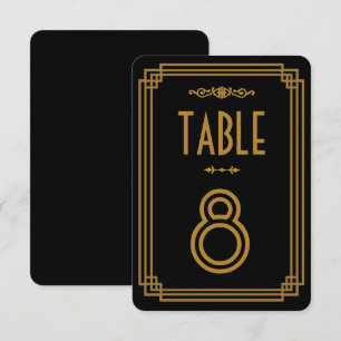 Art Deco Black Wedding Table Numbers