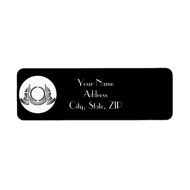 Art Deco Black White Silver Medallion Wedding (Front)