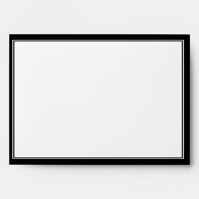 Art Deco Black White Stripe Wedding Envelope (Front)