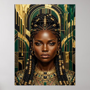 Art Deco Black Woman Poster