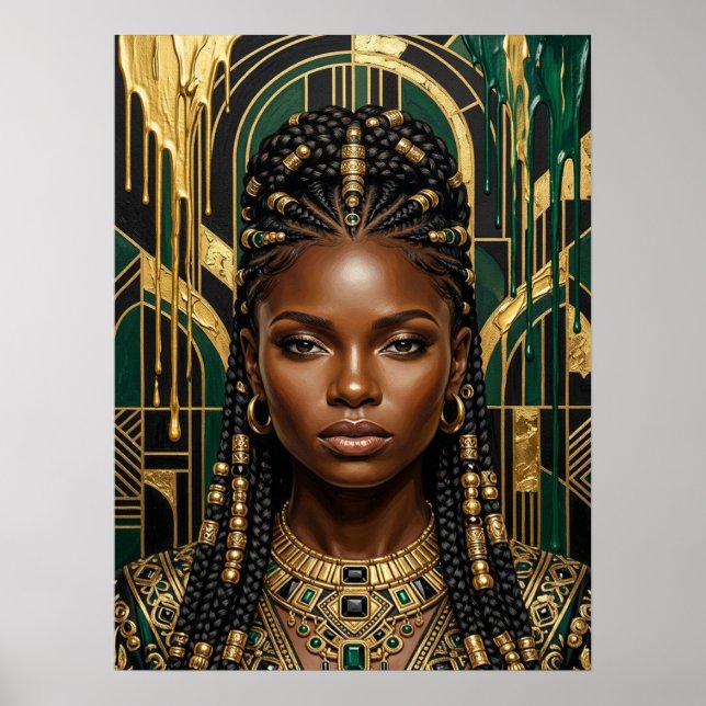 Art Deco Black Woman Poster (Front)