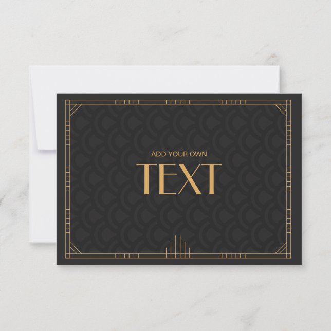 Art Deco Blank Customisable Wedding Invitation (Front)