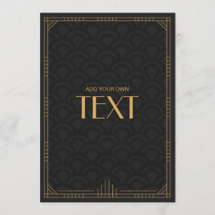 Art Deco Blank Customisable Wedding Invitation