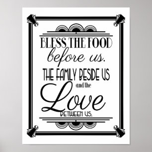 Art Deco BLESS THIS FOOD colour change B/G Poster