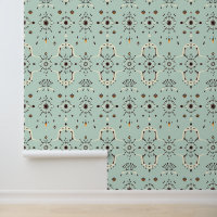 Art Deco Bloom: Mint Geometric Floral Pattern