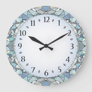 Art Deco Blue Large Clock