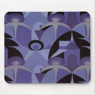 Art Deco Blue Pattern - Mousepad