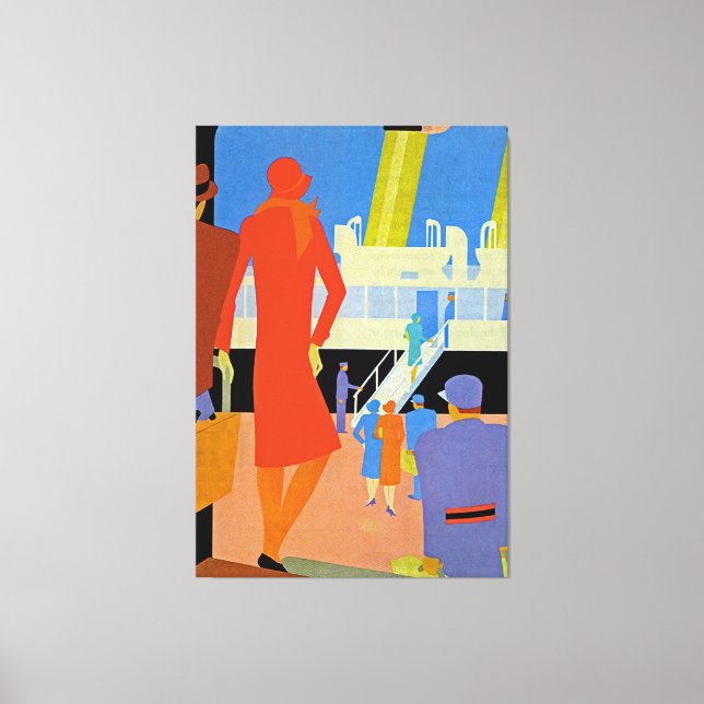 Art Deco Boarding - XL Canvas Print (Front)