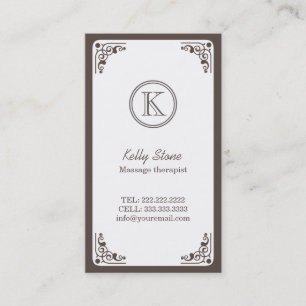 Art Deco Border Massage Therapist Business Card