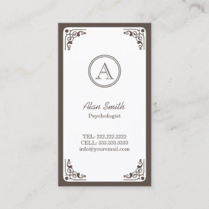 Art Deco Border Psychologist Business Card