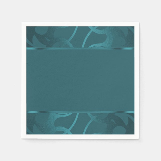 Art Deco Border Teal Napkin (Front)