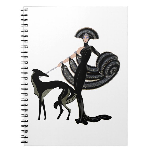 Art Deco Borzoi Notebook (Front)