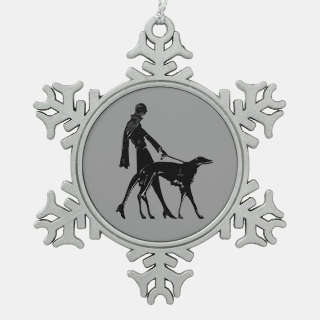 Art Deco Borzoi Ornament (Front)