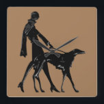 Art Deco Borzoi Stroll Clock<br><div class="desc">Perfect for the Borzoi lover.</div>