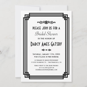Art Deco Bridal Shower Invitations