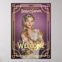 Art Deco Bridal Shower Photo Welcome Lilac Gold