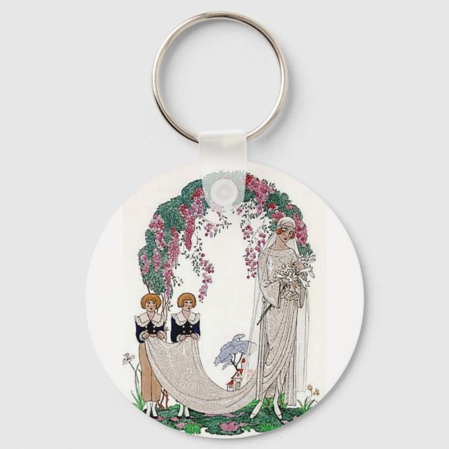 Art Deco Bride Key Ring (Front)