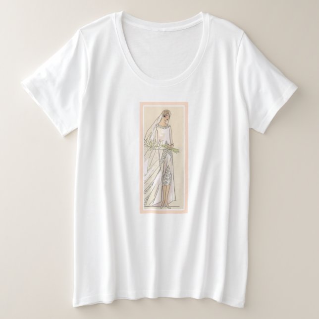 Art Deco Bride Plus Size T-Shirt (Design Front)