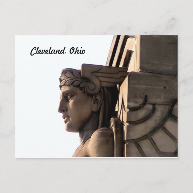 Art Deco Bridge Guardian(Cleveland) Postcard (Front)