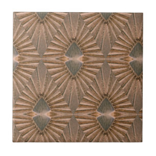 Art Deco Bronze Diamond Pattern Tile