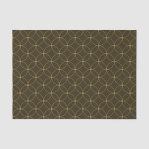 Art Deco Brown and Gold Circles and Diamonds  Tissue Paper