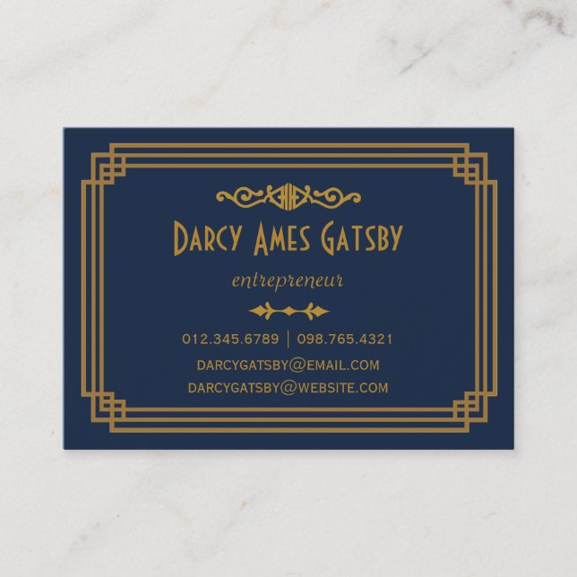 Art Deco Business Cards (Front)