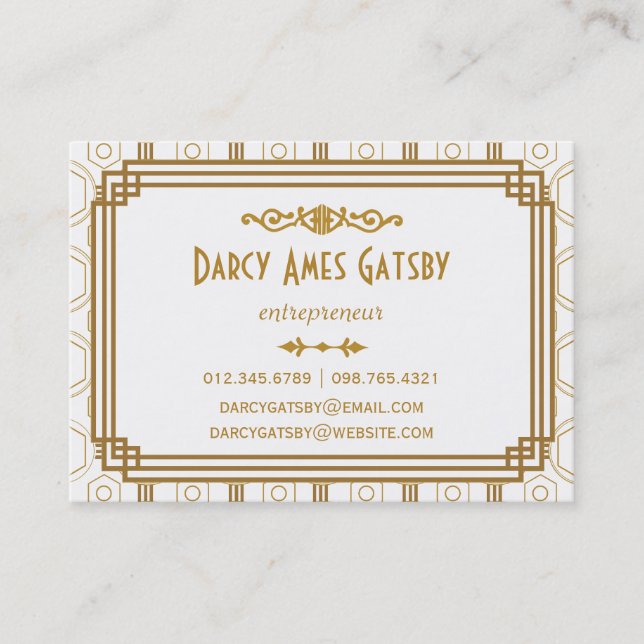 Art Deco Business Cards (Front)