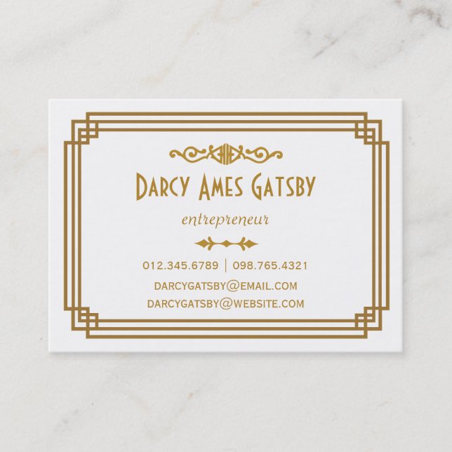 Art Deco Business Cards (Front)