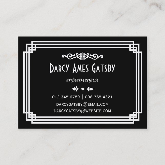 Art Deco Business Cards (Front)