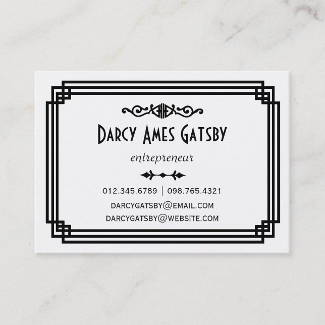 Art Deco Business Cards (Front)