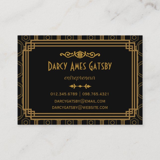 Art Deco Business Cards (Front)