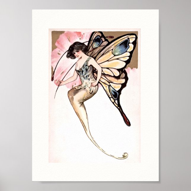 Art Deco Butterfly Fairy Poster (Front)