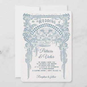 Art Deco Butterfly in Frame Wedding  Invitation