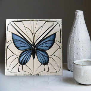 Art Deco Butterfly Wall Decor Art Nouveau Ceramic Tile