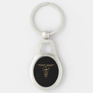 Art Deco Caduceus Key Ring