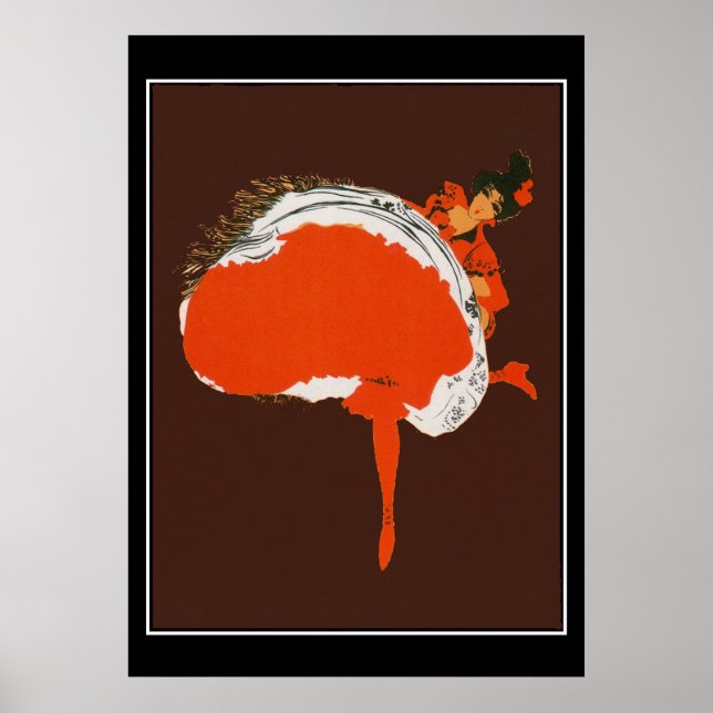 Art Deco Can Can Girl vintage Print Poster (Front)