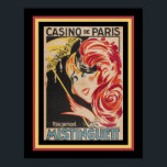 Art Deco Casino de Paris Cabaret Poster<br><div class="desc">Colorful,  Art Deco advertisement forthe roaring twenties Casino de Paris Cabaret and its famous dancer Mistinguett. 11x14 shown here. Available in standard 16x20,  as well. Custom sizes also available.</div>