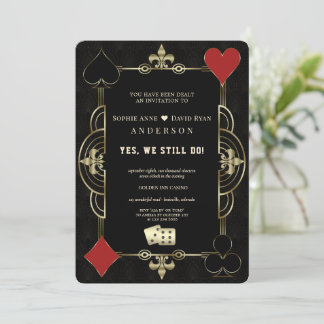 Art Deco Casino Royale Vegas Poker Vows Renewal Invitation
