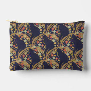 Art Deco Cat Floral Pattern Cosmetic Bags