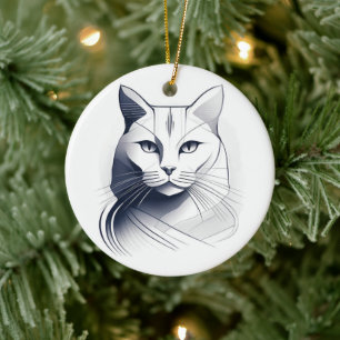 Art Deco Cat Ornament