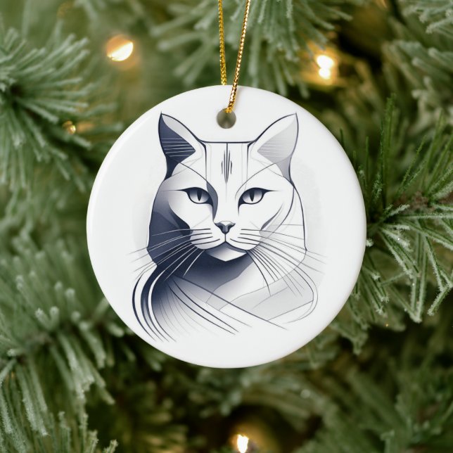 Art Deco Cat Ornament (Tree)