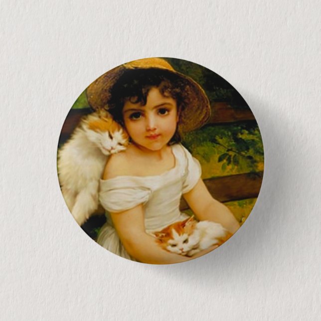 Art Deco Cats 3 Cm Round Badge (Front)