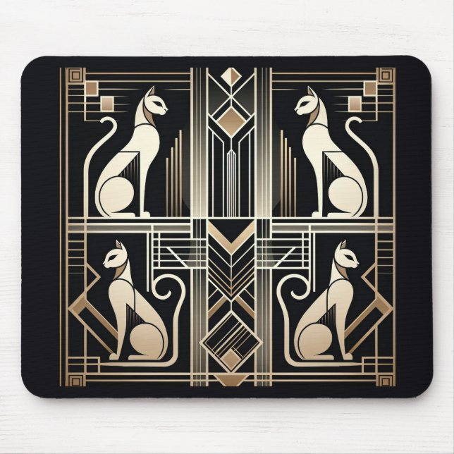Art Deco Cats Mouse Pad (Front)