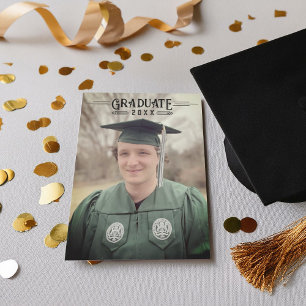 Art Deco Chalkboard Graduation Announcement