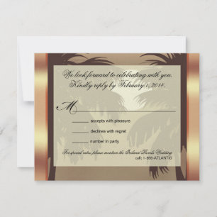 Art Deco Champagne ICE Metallic Faux Vellum RSVP Card