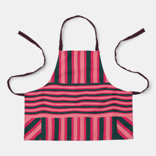 Art Deco Charcoal Pink Abstract Elegant Pattern Apron