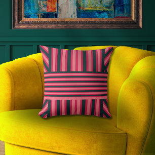 Art Deco Charcoal Pink Abstract Elegant Pattern Cushion