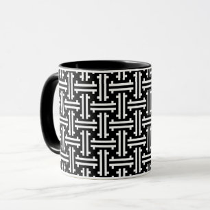 Art Deco Chinese Fret, Black and White Mug