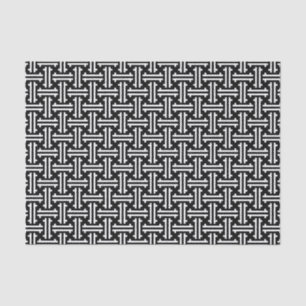 Art Deco Chinese Fret, Black and White Tissue Paper