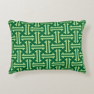 Art Deco Chinese Fret, Jade Green Decorative Cushion